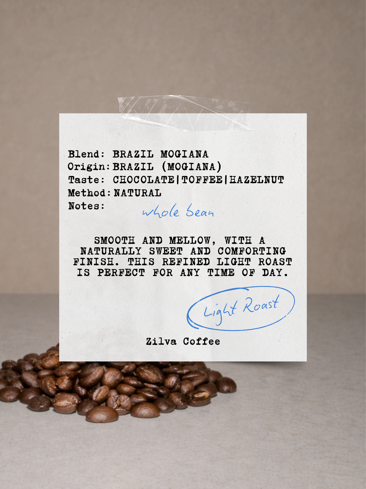 Brazil Mogiana Speciality Coffee Beans - Light Roast -  200g