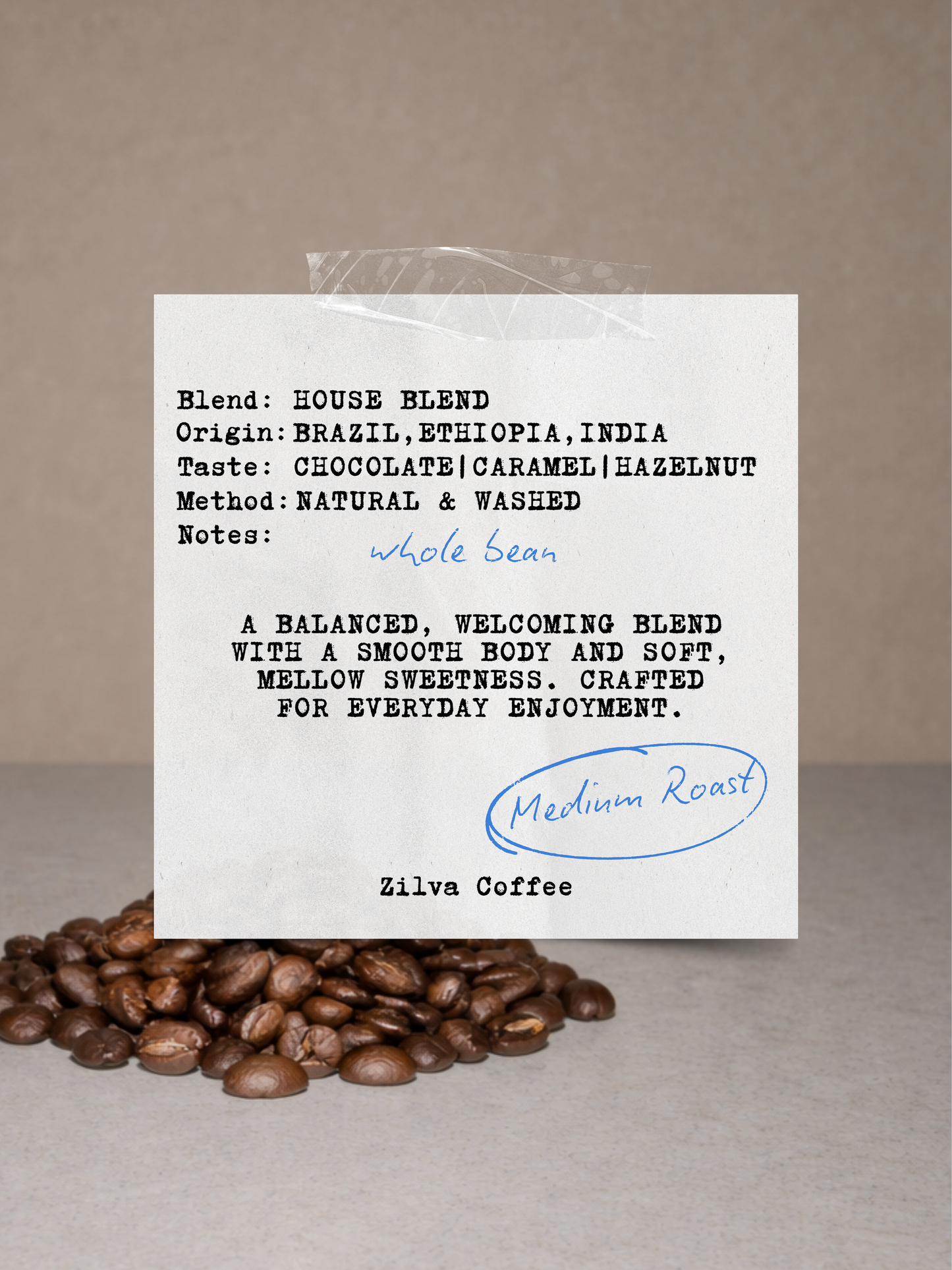 House Blend Coffee Beans - Medium Roast - 1Kg