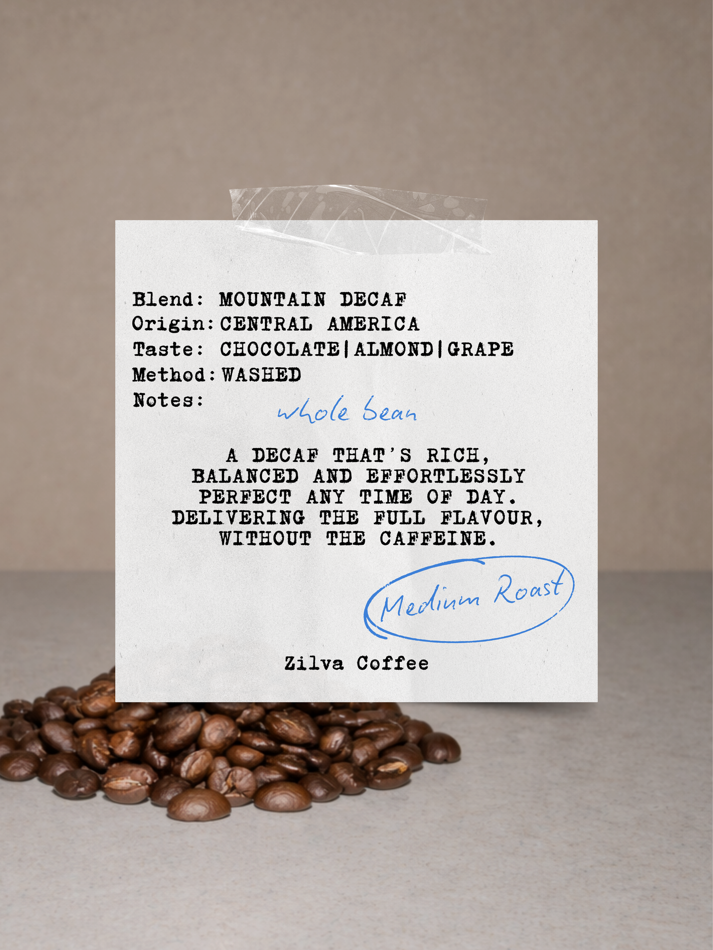 Mountain Decaf Coffee Beans - Medium Roast - 1Kg