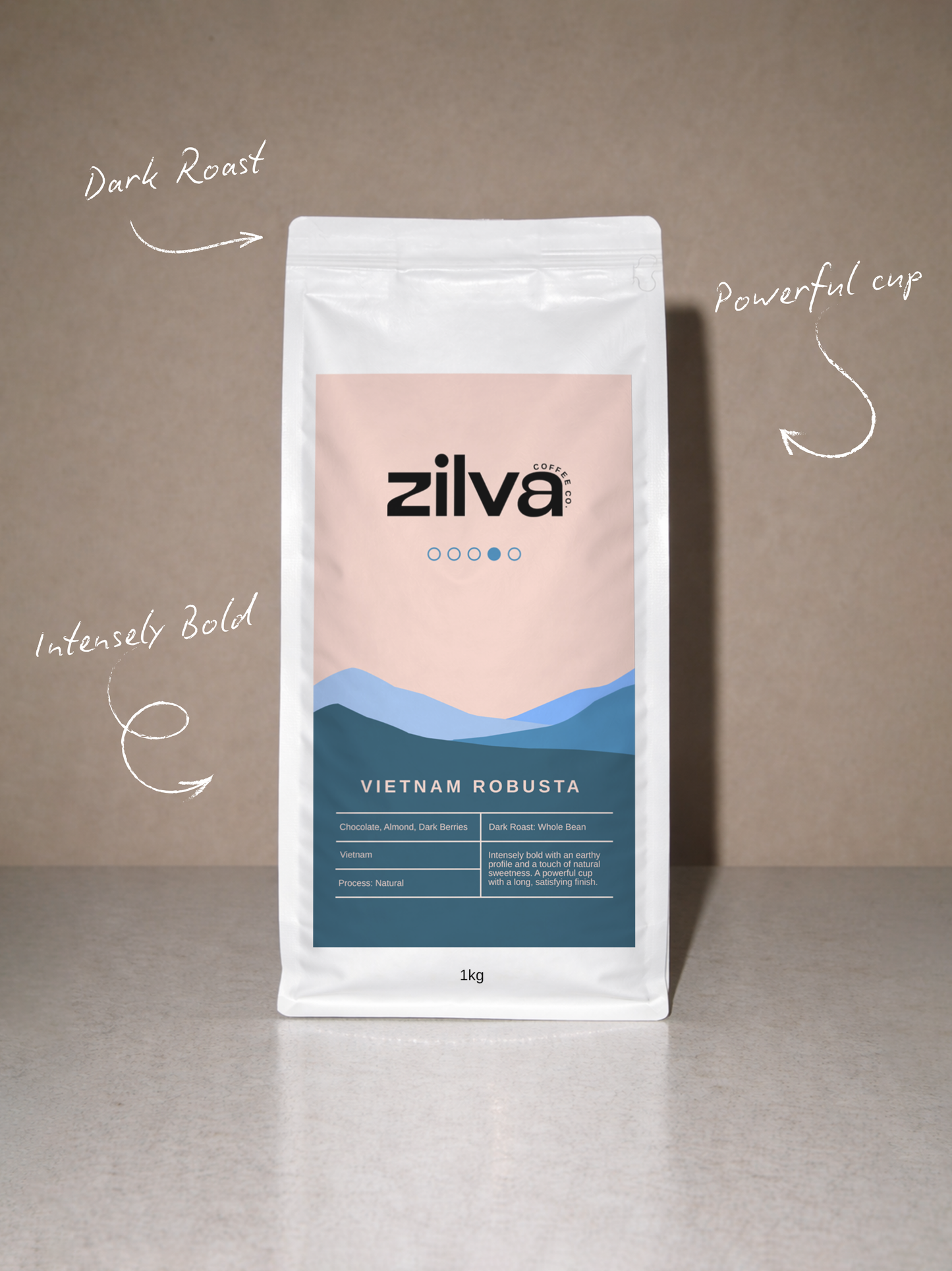 Vietnam Robusta Coffee Beans - Dark Roast - 1Kg