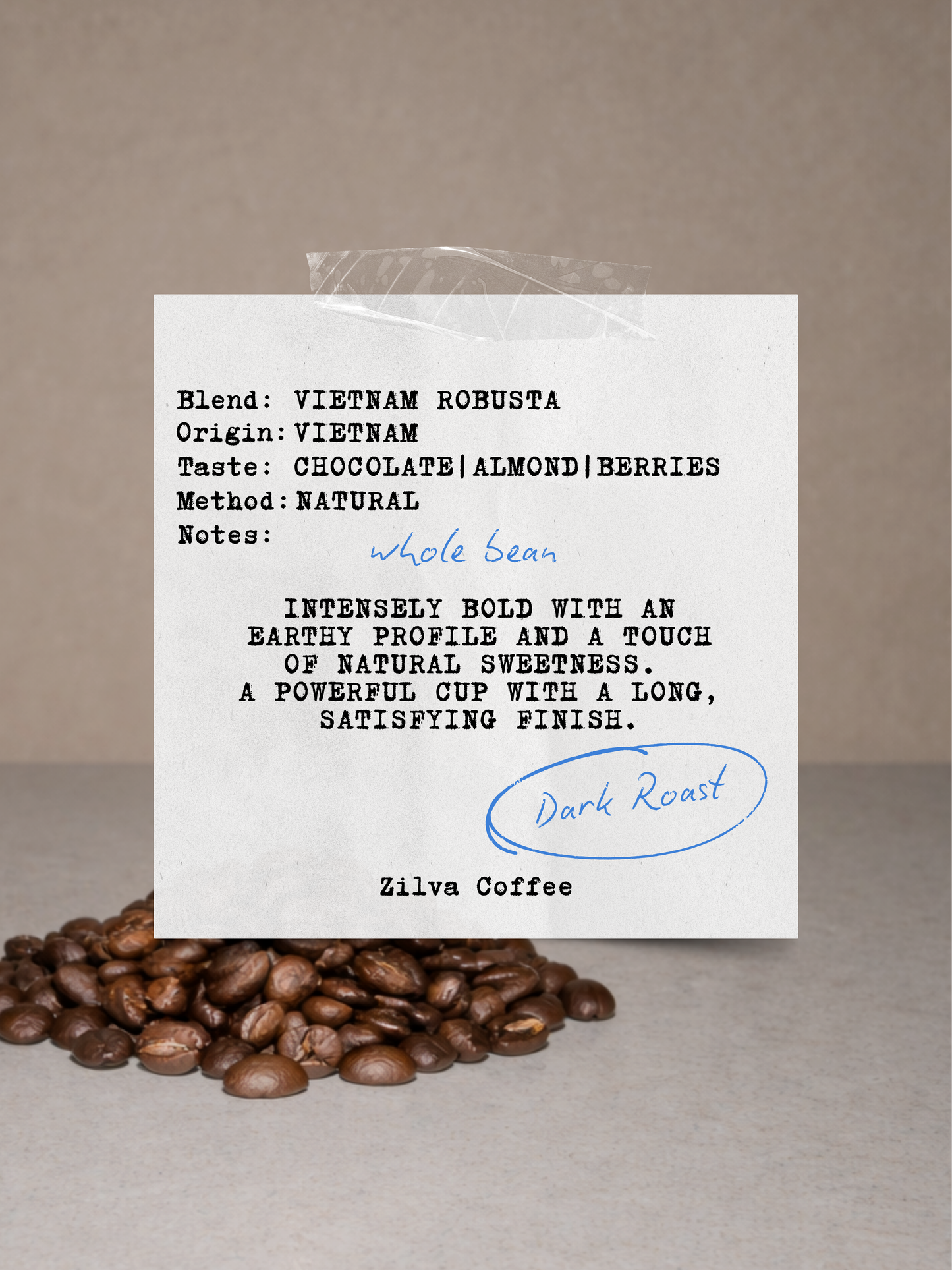 Vietnam Robusta Coffee Beans - Dark Roast - 1Kg