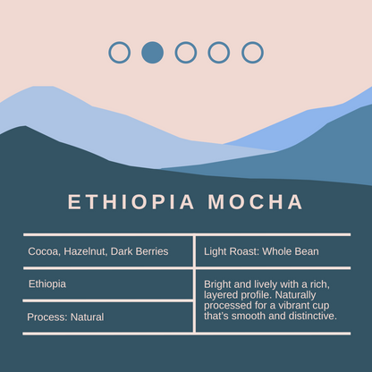 Ethiopia Mocha Coffee Beans - Light Roast - 1Kg